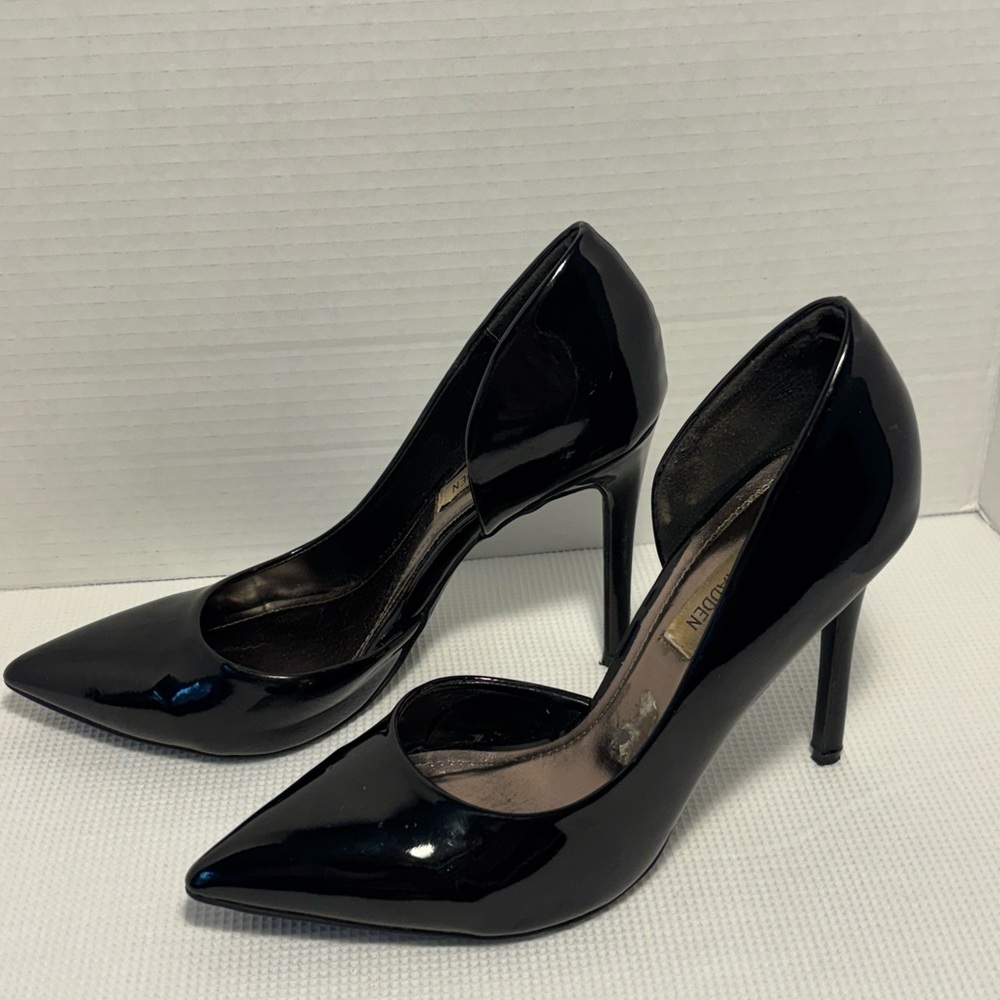Steve Madden Black Patent Pointed-Toe Stiletto Pumps